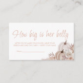 Boho Pumpkin Baby Dusche wie groß ist ihre Bauchka Begleitkarte (Vorderseite)