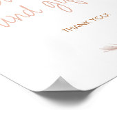 Boho Pumpkin Baby-Duschkarten und Geschenke-Zeiche Poster (Ecke)