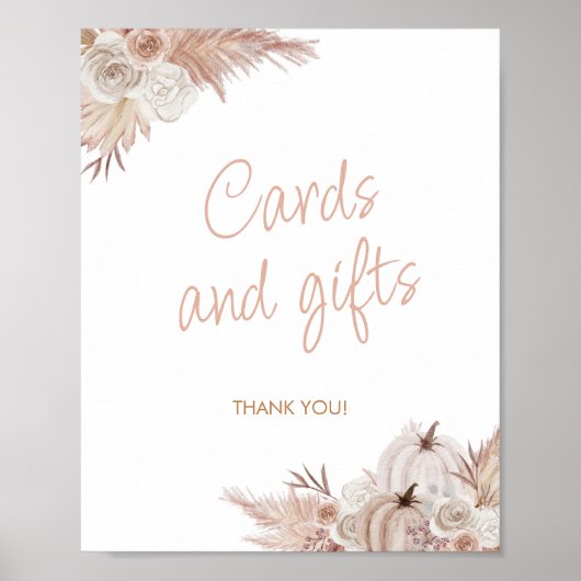 Boho Pumpkin Baby-Duschkarten und Geschenke-Zeiche Poster (Vorne)