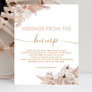 Boho Pumpkin Baby-Duschnachricht aus dem Bump Poster