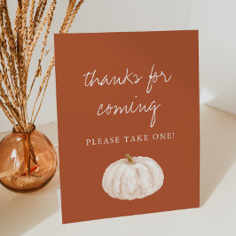 Boho Pumpkin Baby Duwer Danke für das Kommen Sockelschild