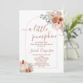 Boho Pumpkin Baby Shower Einladung (Stehend Vorderseite)