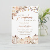 Boho Pumpkin Baby Shower Einladung (Stehend Vorderseite)
