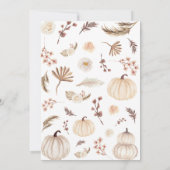 Boho Pumpkin Baby Shower Einladung (Rückseite)