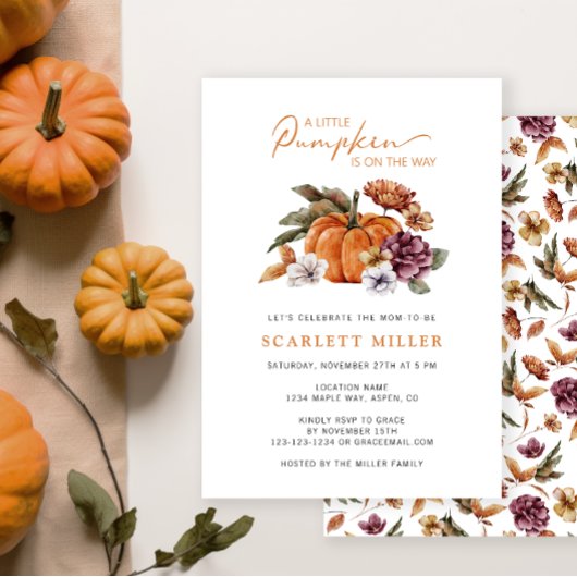 Boho Pumpkin Baby Shower Einladung