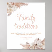Boho Pumpkin Baby Shower Familientraditionen Unter Poster (Vorne)