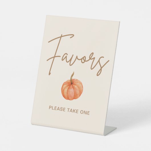 Boho Pumpkin Baby Shower Favor Sockelschild (Vorderseite)