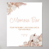 Boho Pumpkin Baby Shower Momosa Bar Sign Poster (Vorne)
