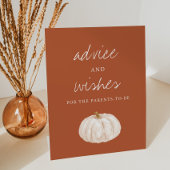 Boho Pumpkin Baby Shower Ratschläge und Wünsche Sockelschild