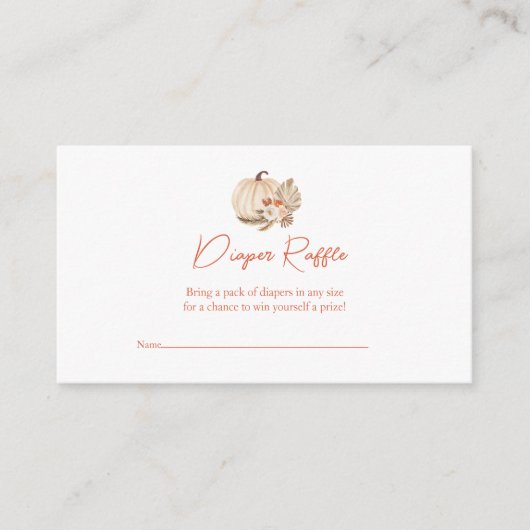 Boho Pumpkin Baby Shower | Windelrumpf Begleitkarte (Vorderseite)