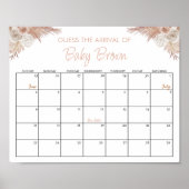 Boho Pumpkin Baby Showrate Terminkalender Poster (Vorne)
