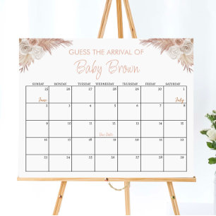 Boho Pumpkin Baby Showrate Terminkalender Poster