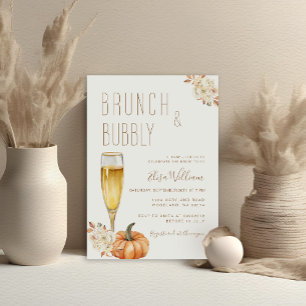 Boho Pumpkin Brunch und Bubbly Brautparty Einladung