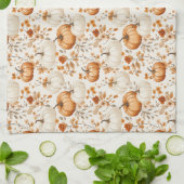 Boho Pumpkin Doodle Fall Nahtlos Geschirrtuch (Gefaltet)