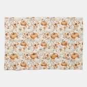 Boho Pumpkin Doodle Fall Nahtlos Geschirrtuch (Horizontal)