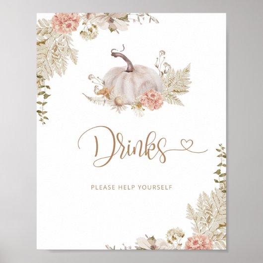Boho pumpkin Drinks Poster (Vorne)