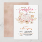 Boho Pumpkin Einladung zum ersten Geburtstag (Vorne/Hinten)