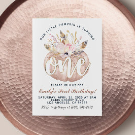 Boho Pumpkin Einladung zum ersten Geburtstag