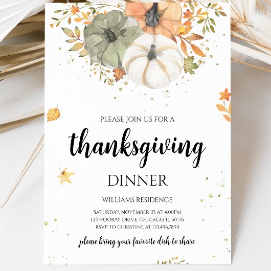 Boho Pumpkin Erntedank Dinner Einladung