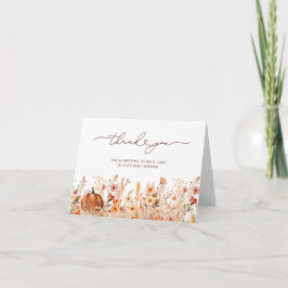 Boho Pumpkin Fall Baby Dusche Danke Karte