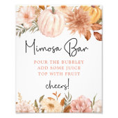 Boho Pumpkin Fall Baby Dusche Mimosa Bar Poster (Vorne)