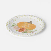 Boho Pumpkin Fall Baby Dusche Wasserfarbe Blütenfa Pappteller (Schrägansicht)