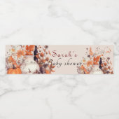 Boho pumpkin fall Baby shower Wasserflaschenetikett (Einzelnes Label)
