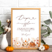 Boho Pumpkin Fall Floral Baby Dusche Windel Raffle Poster
