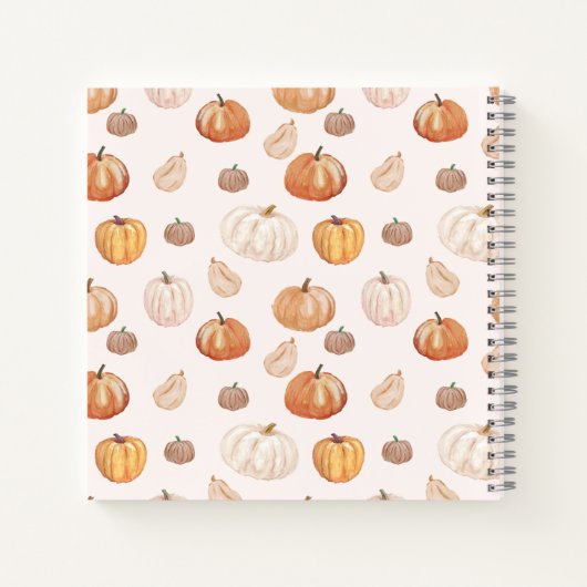 Boho Pumpkin Fall Floral Baby Showbook Notizblock (Rückseite)