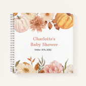 Boho Pumpkin Fall Floral Baby Showbook Notizblock (Vorderseite)