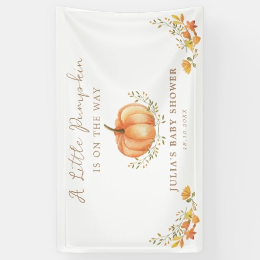 Boho Pumpkin Fall Foliage Baby Dusche Banner (Vertikal)
