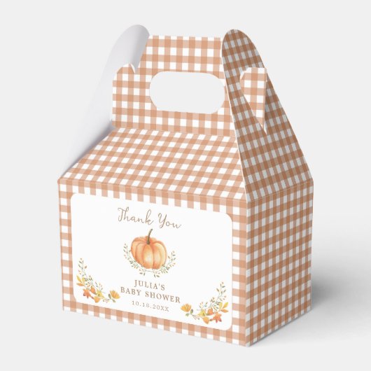 Boho Pumpkin Fall Foliage Baby Dusche Geschenkschachtel (Rückseite)