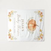 Boho Pumpkin Fall Foliage Baby Dusche Party Wandteppich (Vorderseite (Horizontal))