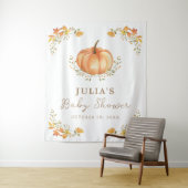 Boho Pumpkin Fall Foliage Baby Dusche Party Wandteppich (Beispiel)