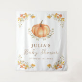 Boho Pumpkin Fall Foliage Baby Dusche Party Wandteppich (Vorderseite)