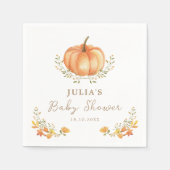 Boho Pumpkin Fall Foliage Baby Dusche Serviette (Vorderseite)