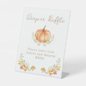 Boho Pumpkin Fall Foliage Diaper Raffle Sockelschild (Vorderseite)