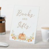 Boho Pumpkin Fall Foliage Kinderbücher und Geschen Sockelschild (In SItu)