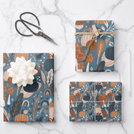 Boho Pumpkin Fall Geschenkpapier Set