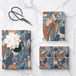 Boho Pumpkin Fall Geschenkpapier Set