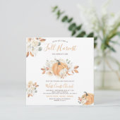 Boho Pumpkin Fall Harvest Party, Fall Community Einladung (Stehend Vorderseite)