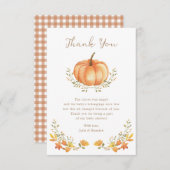 Boho Pumpkin Fall Herbst Blätterdusche Dankeskarte (Vorne/Hinten)
