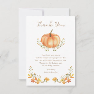 Boho Pumpkin Fall Herbst Blätterdusche Dankeskarte