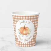 Boho Pumpkin Fall Herbst Blätterdusche Pappbecher (Rückseite)
