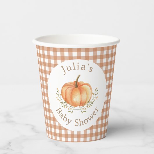 Boho Pumpkin Fall Herbst Blätterdusche Pappbecher (Vorderseite)