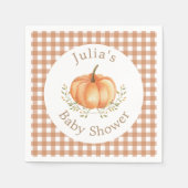 Boho Pumpkin Fall Herbst Blätterdusche Serviette (Vorderseite)