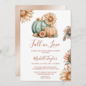 Boho Pumpkin Fall in Liebe Brautparty Einladung (Vorne/Hinten)