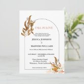 Boho Pumpkin Fall in Liebe Herbsthochzeit Einladung (Stehend Vorderseite)