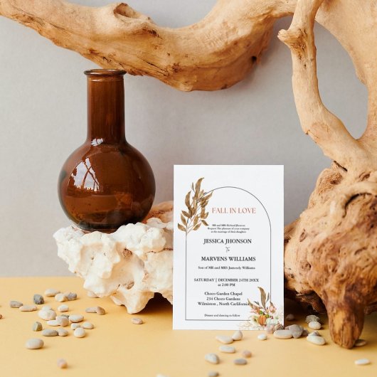 Boho Pumpkin Fall in Liebe Herbsthochzeit Einladung