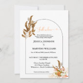 Boho Pumpkin Fall in Liebe Herbsthochzeit Einladung (Vorderseite)